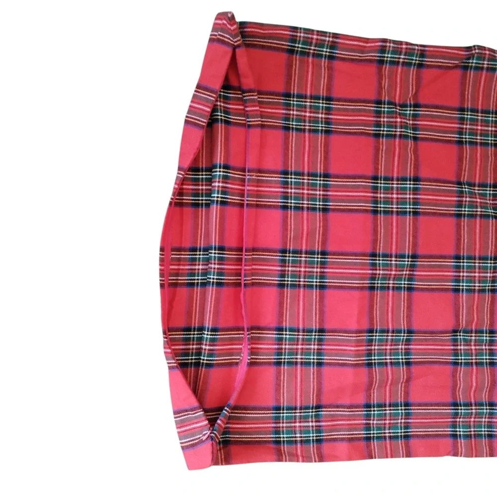 Set of 2 Red Royal Stewart Tartan Plaid Pillowcases‎ Standard Queen Christmas